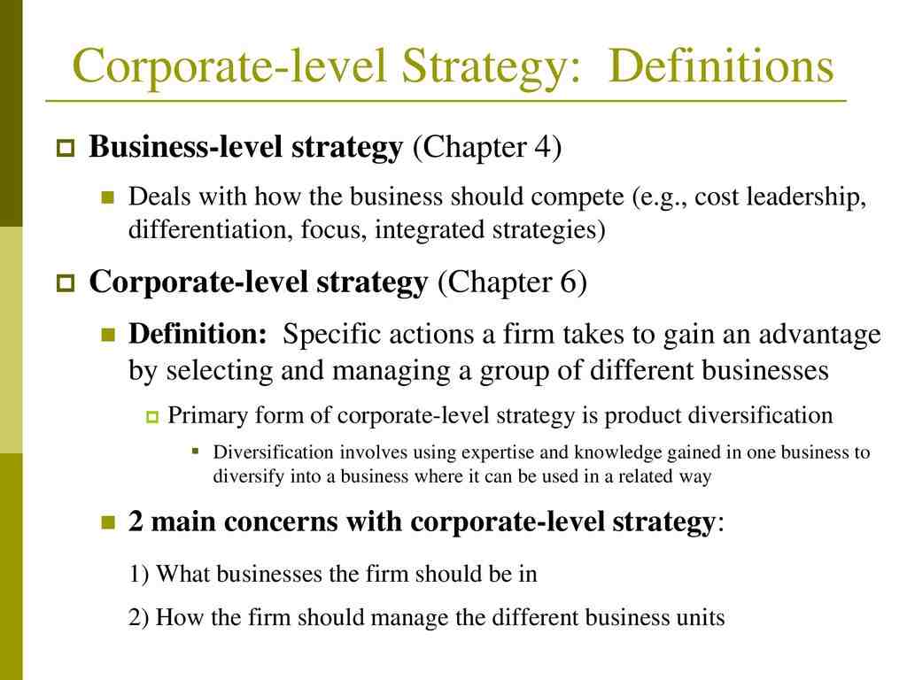 Quels sont les différentes stratégies d'entreprise ?